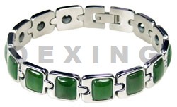 Magnetic Bracelet with Gemstones, Titanium, Germanium