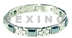 Magnetic Bracelet with Gemstones, Titanium, Germanium